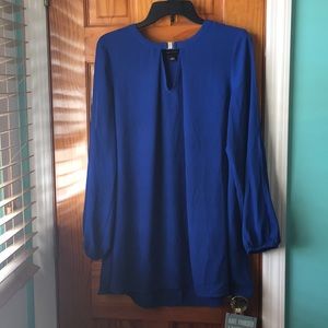 AB Studio Tunic Length Chiffon like new cobalt blu